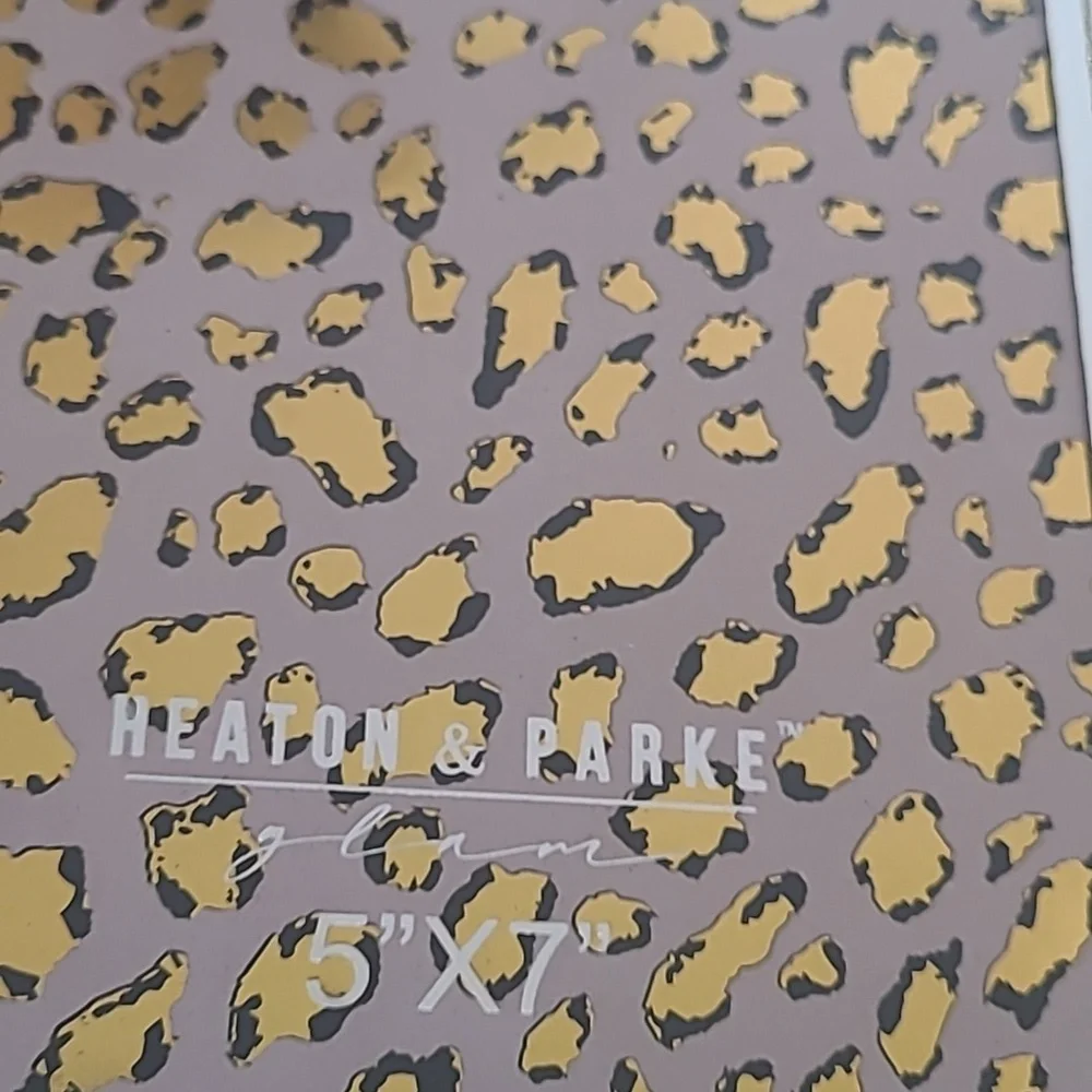 Gold and Silver Mirrored Animal Print Accent 5x7 Picture Frame